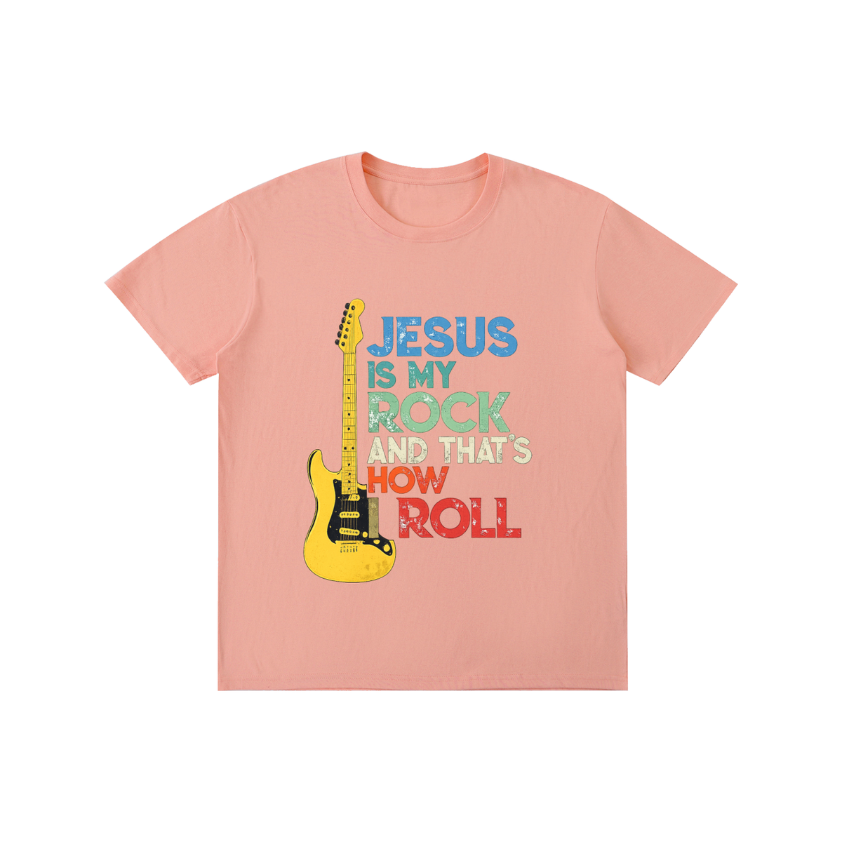 Pure Cotton Unisex T-Shirt Jesus is my rock and this is how I roll