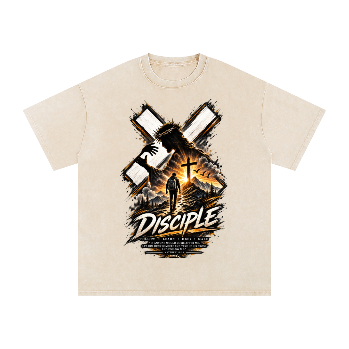 Snow Washed Oversized Cotton T-Shirt