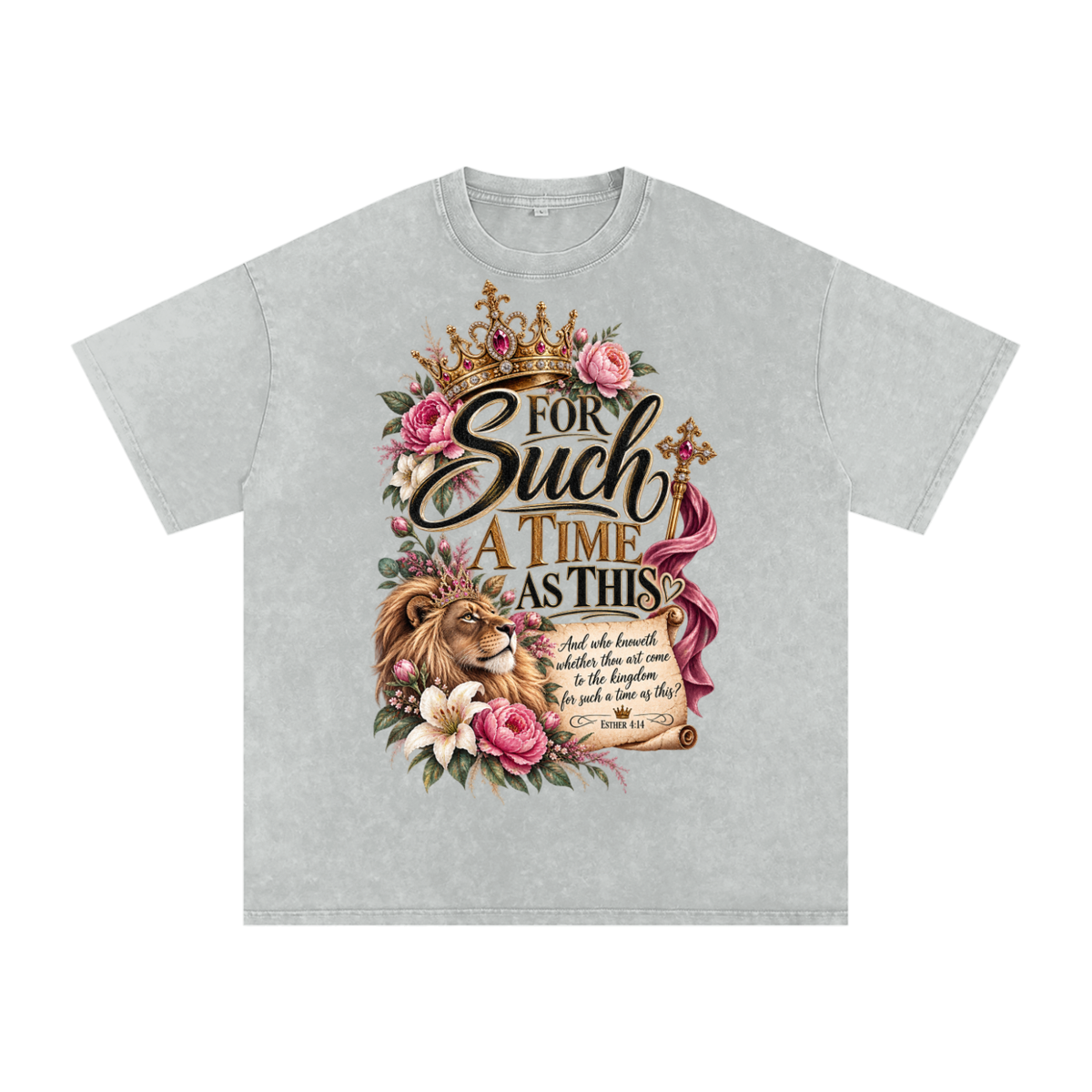 Snow Washed Oversized Cotton T-Shirt Esther 4:14