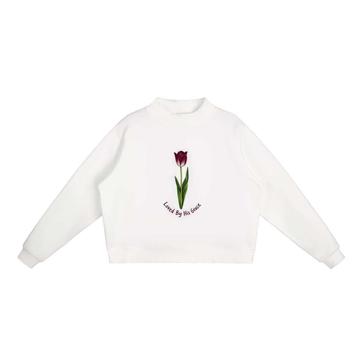 Essential Fleece Mock-Neck Crew Sweatshirt