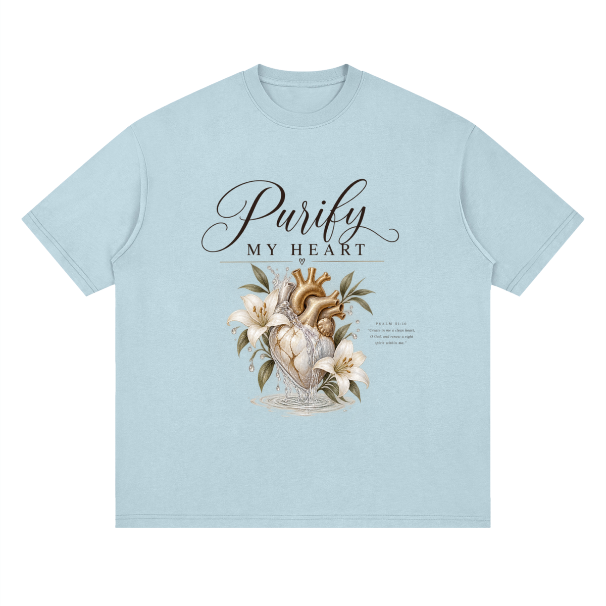 Streetwear Loose Drop Shoulder T-Shirt Purify my heart