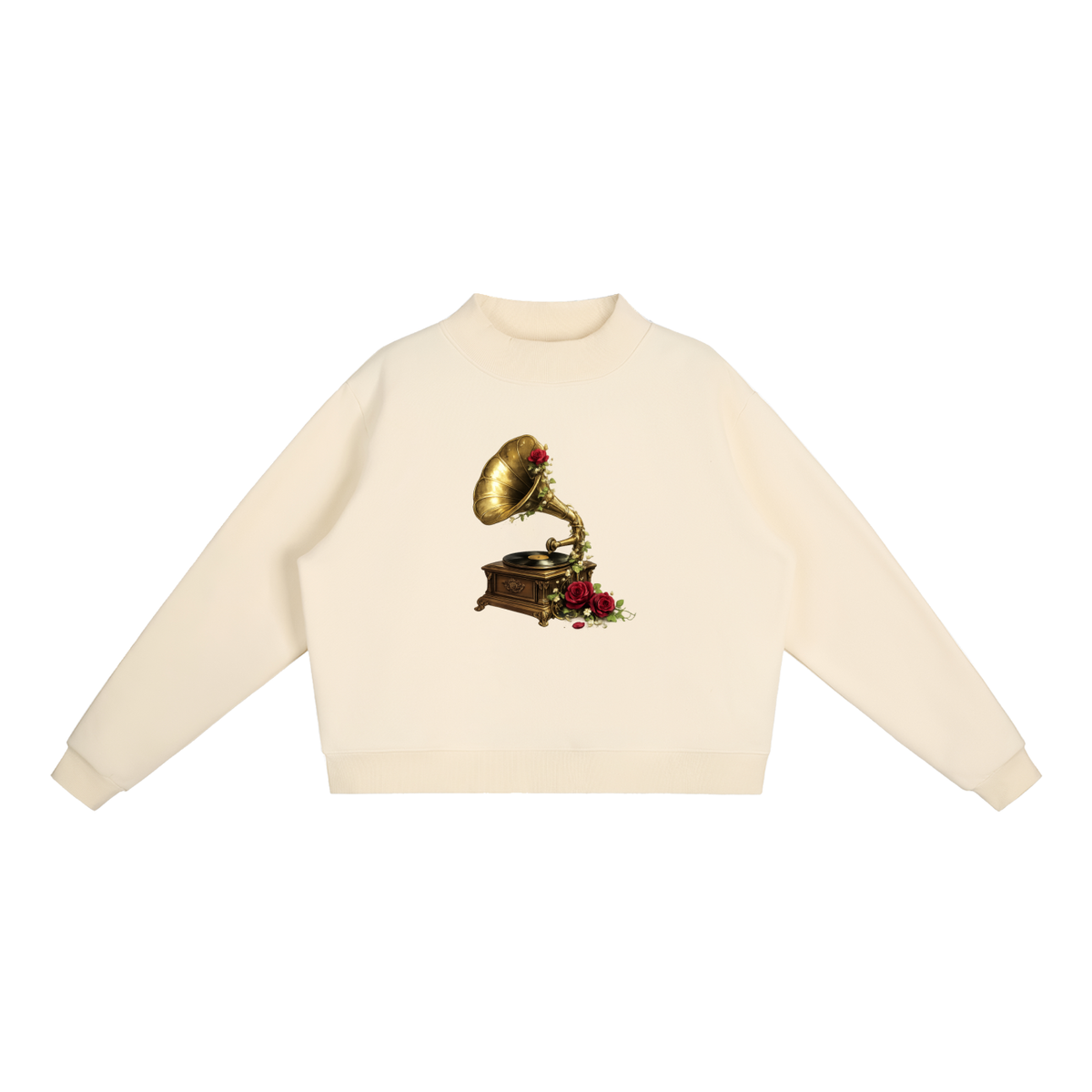 Essential Fleece Mock-Neck Crew Sweatshirt vintage music