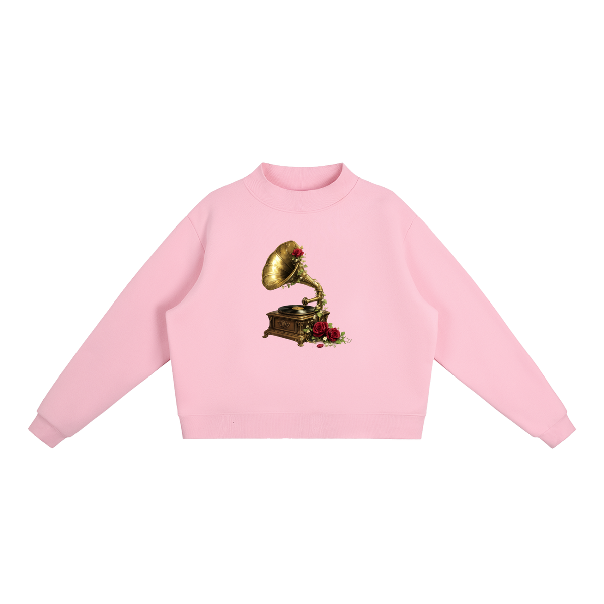 Essential Fleece Mock-Neck Crew Sweatshirt vintage music
