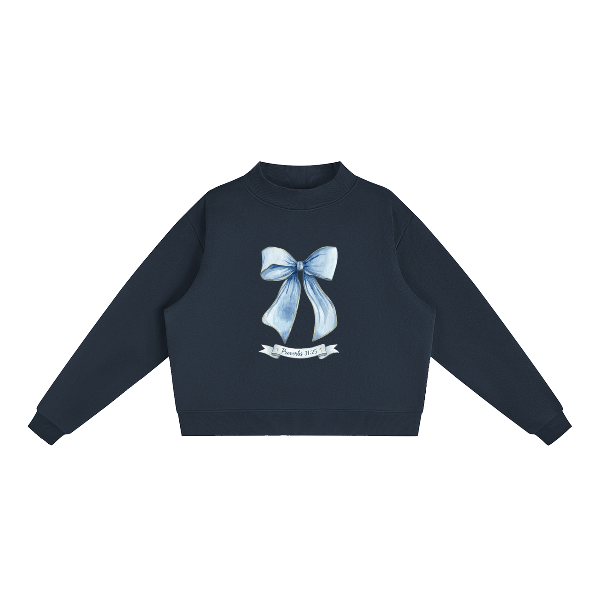 Essential Fleece Mock-Neck Crew Sweatshirt