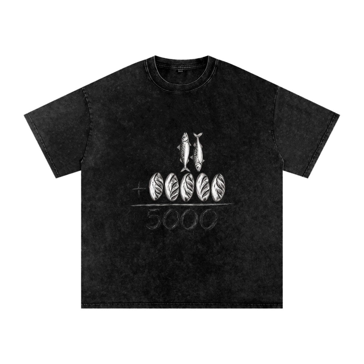 Snow Washed Oversized Cotton T-Shirt