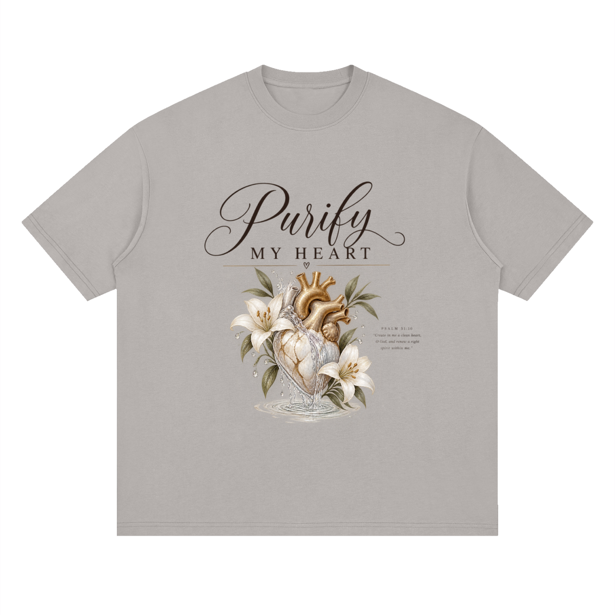Streetwear Loose Drop Shoulder T-Shirt Purify my heart