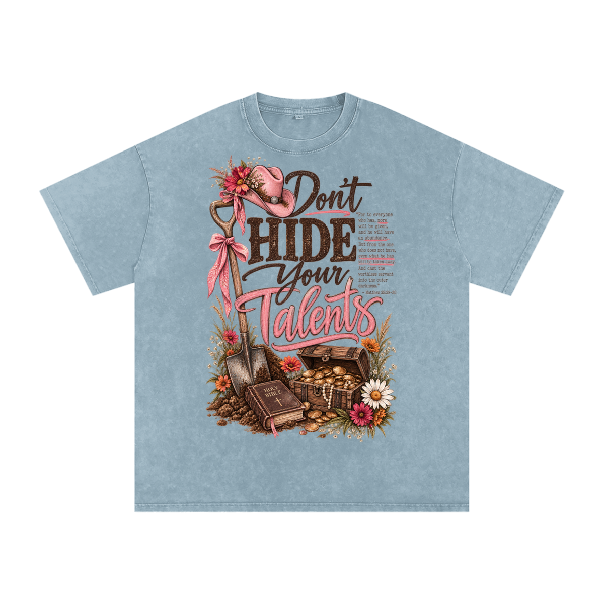 Snow Washed Oversized Cotton T-Shirt