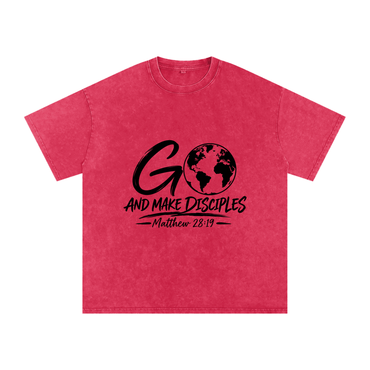 Snow Washed Oversized Cotton T-Shirt Go Make disciples