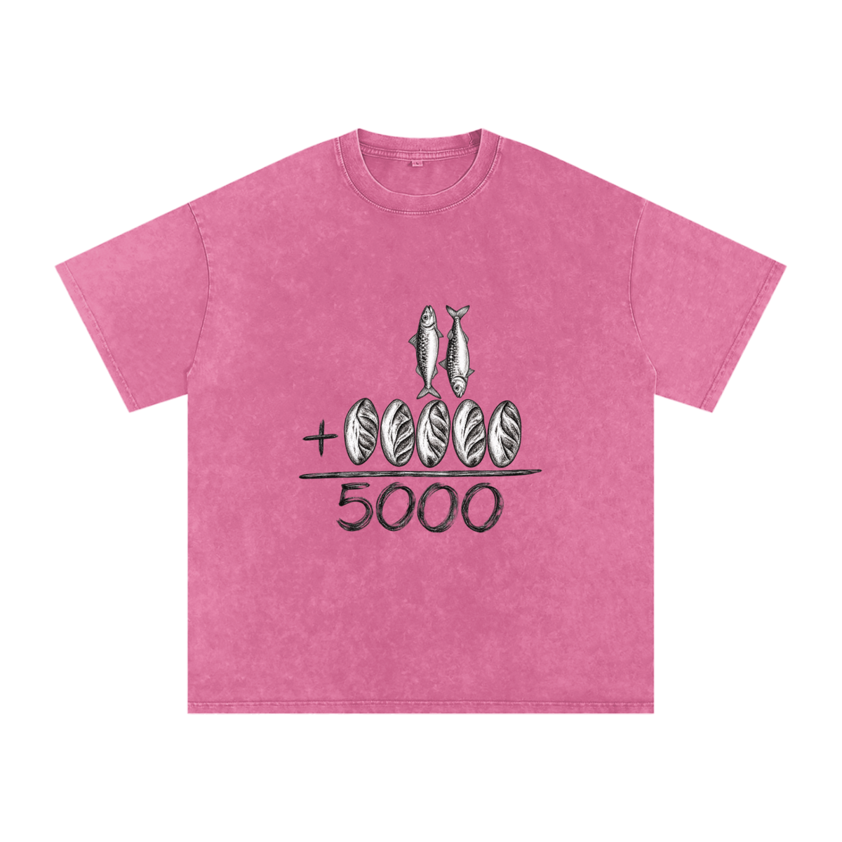 Snow Washed Oversized Cotton T-Shirt 5000
