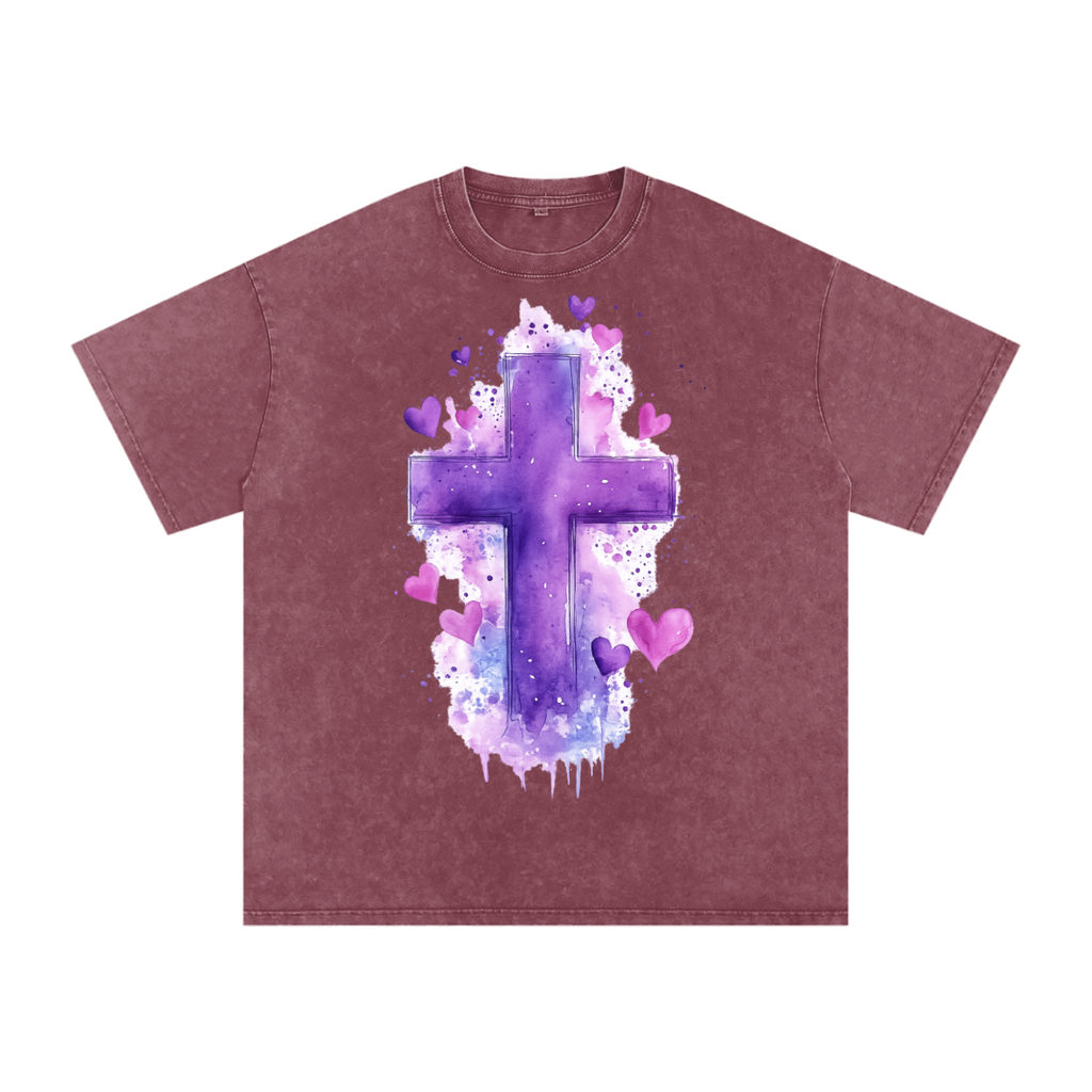 Snow Washed Oversized Cotton T-Shirt