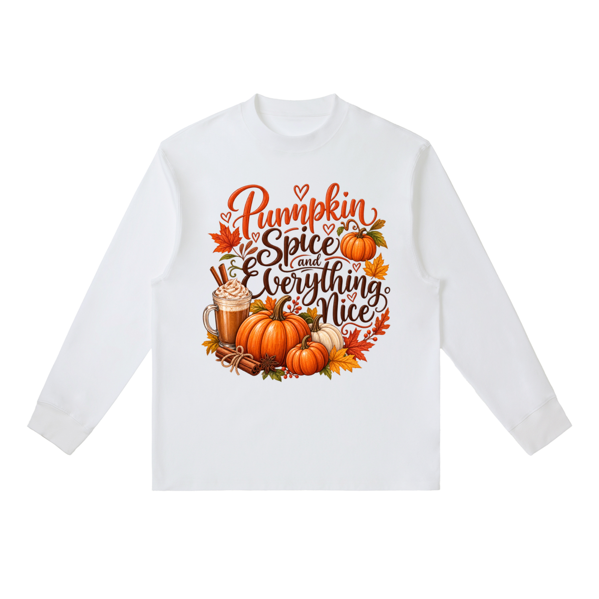 Essential Crewneck Long-Sleeve T-Shirt pumpkin spice everything nice