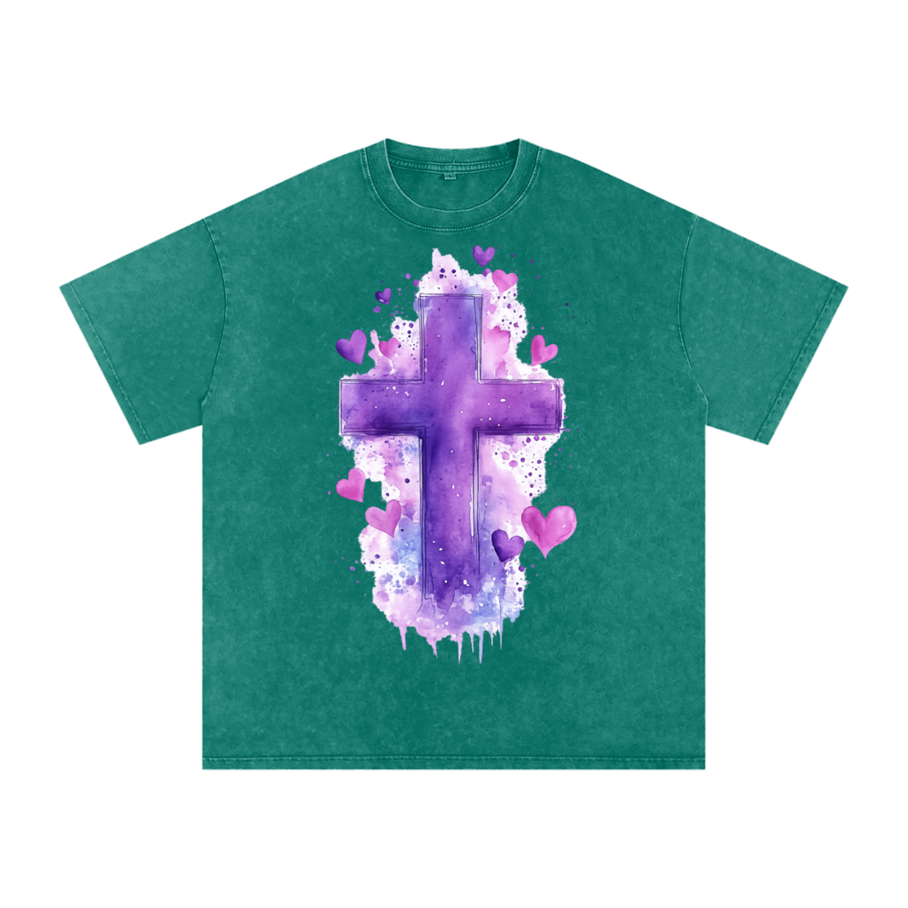 Snow Washed Oversized Cotton T-Shirt