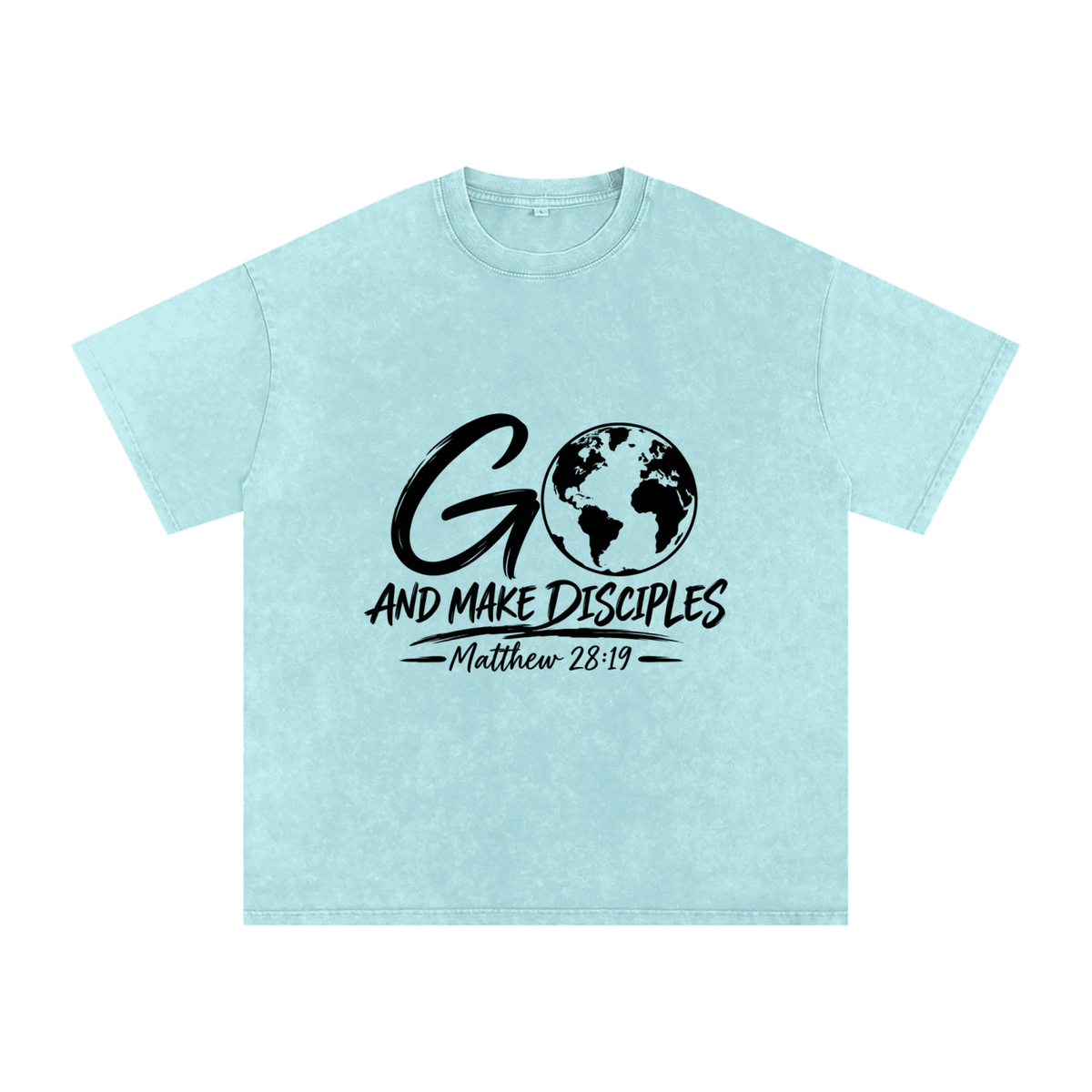Snow Washed Oversized Cotton T-Shirt Go Make disciples