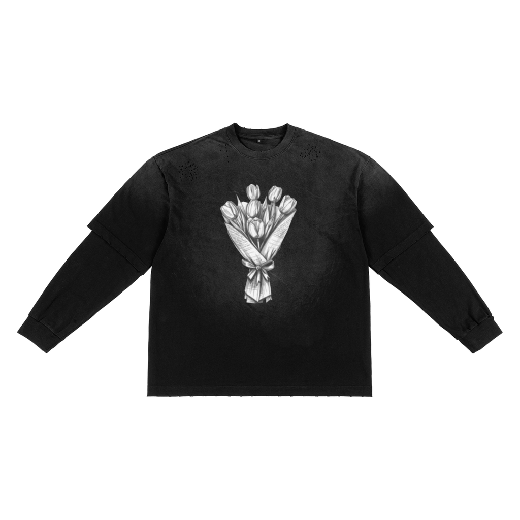 Sunfade Hand-Frayed Faux Two-Piece T-Shirt