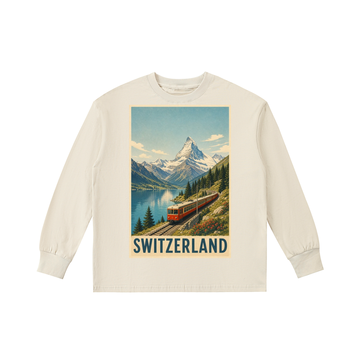 Kids' Quick-Dry Cotton Long-Sleeve Tee Switzerland