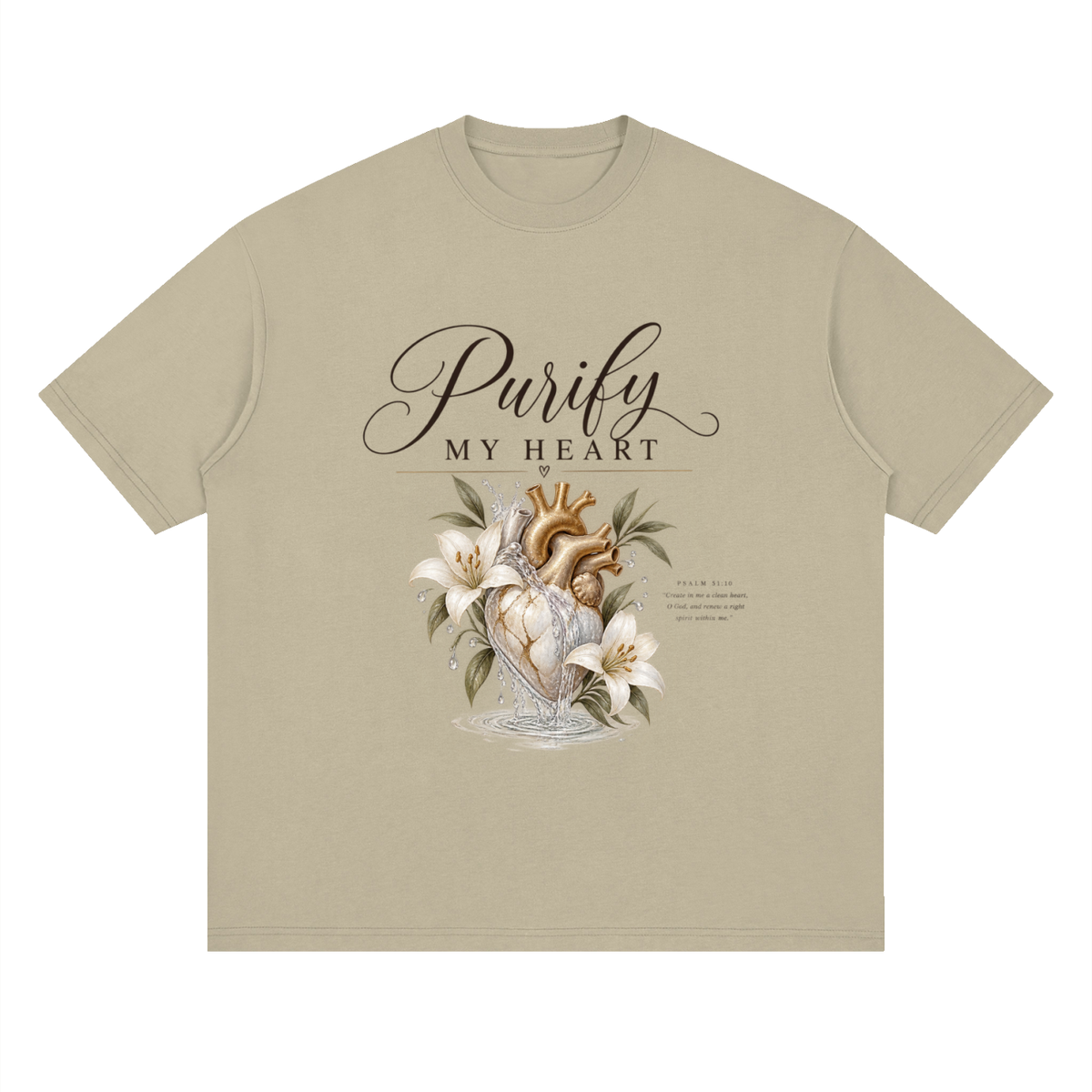 Streetwear Loose Drop Shoulder T-Shirt Purify my heart
