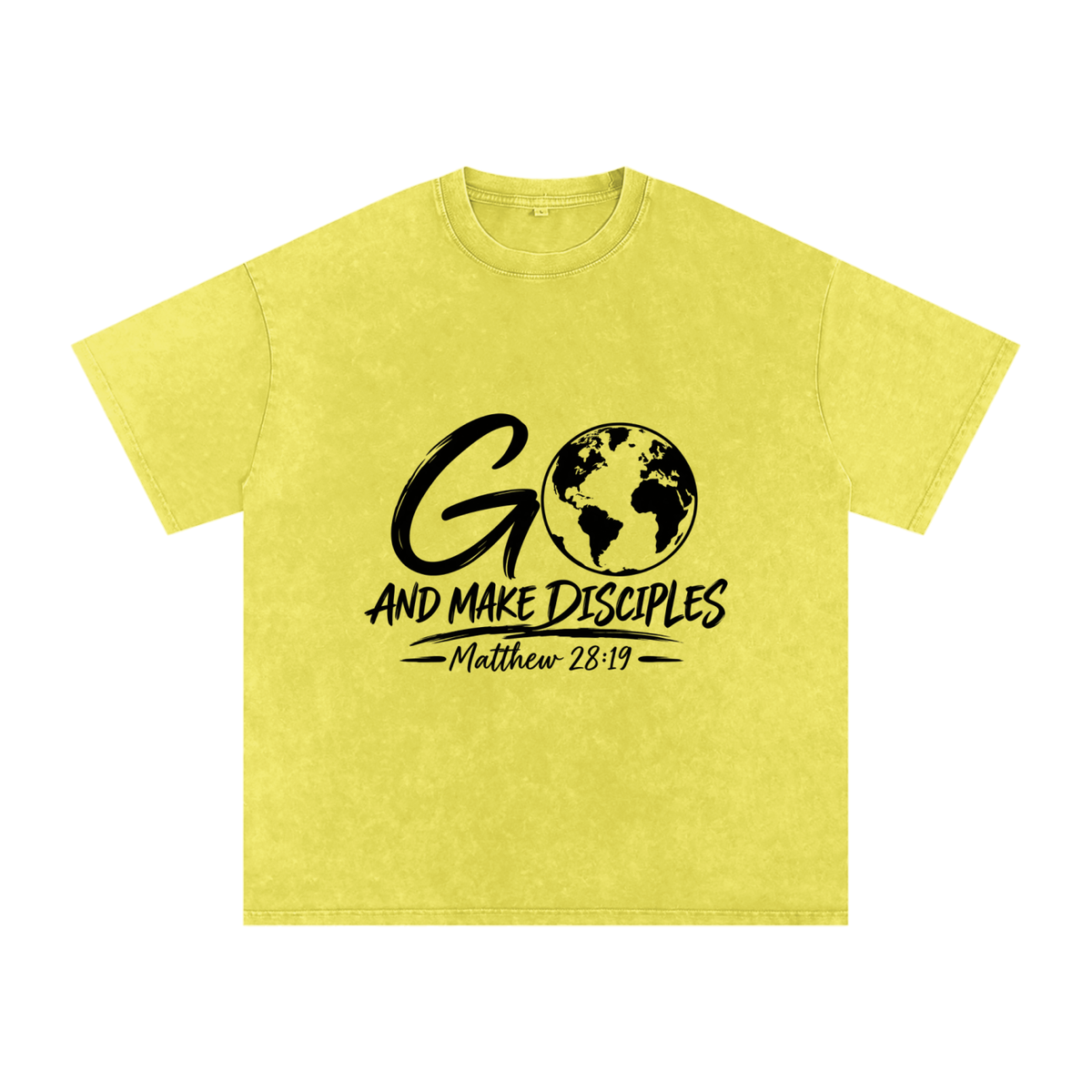 Snow Washed Oversized Cotton T-Shirt Go Make disciples
