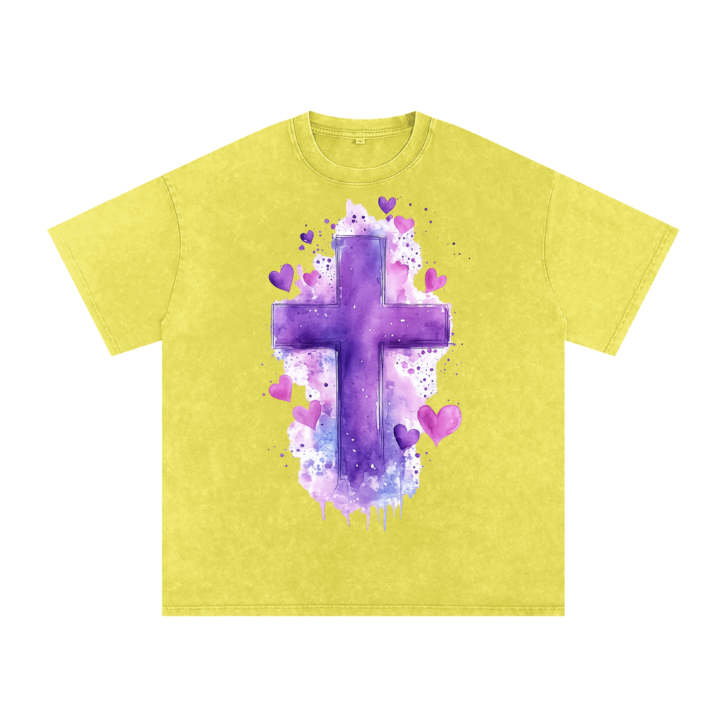 Snow Washed Oversized Cotton T-Shirt