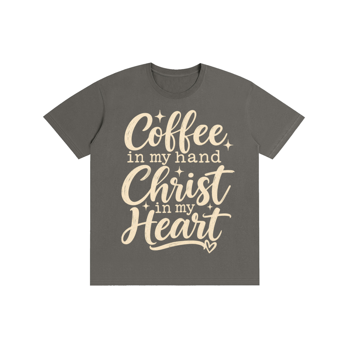 Pure Cotton Unisex T-Shirt Coffee in my hand Christ in my heart
