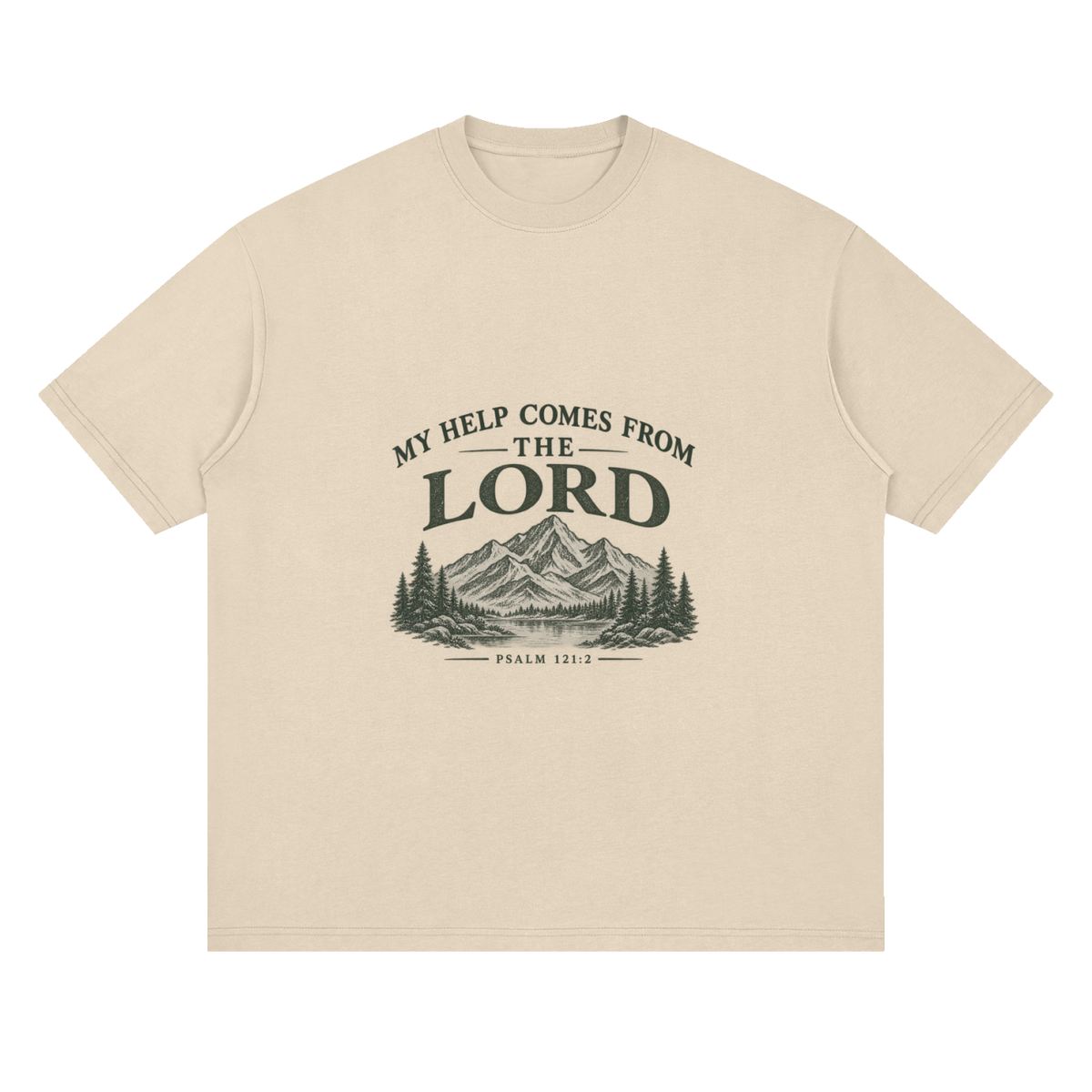 Streetwear Loose Drop Shoulder T-Shirt my help comes from the LORD