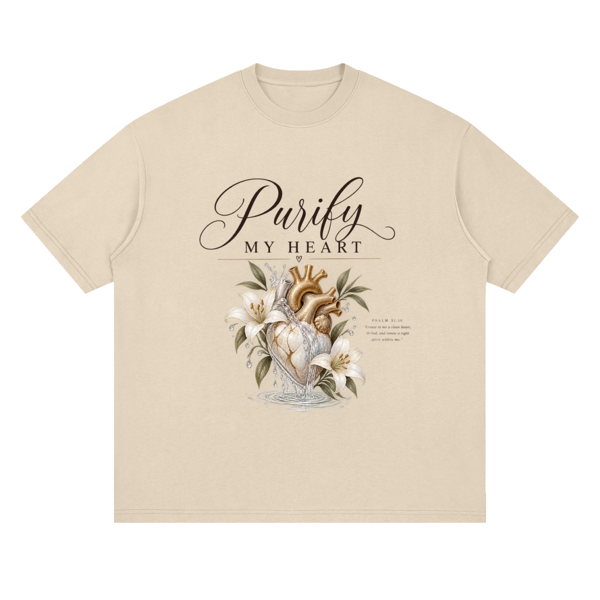Streetwear Loose Drop Shoulder T-Shirt Purify my heart