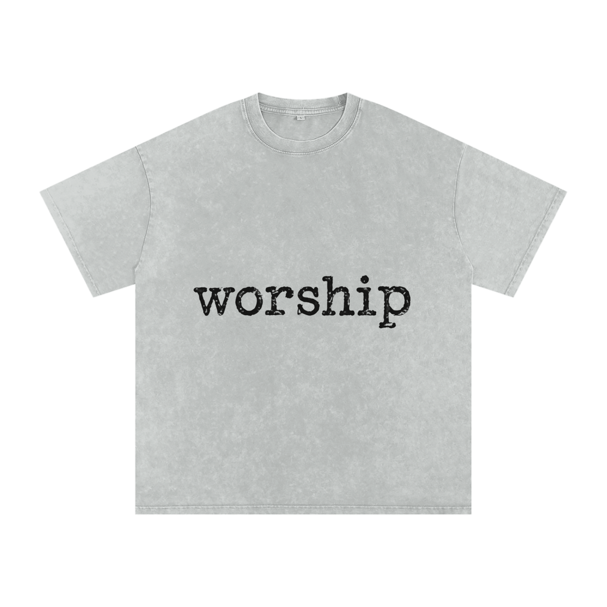 Snow Washed Oversized Cotton T-Shirt Worship