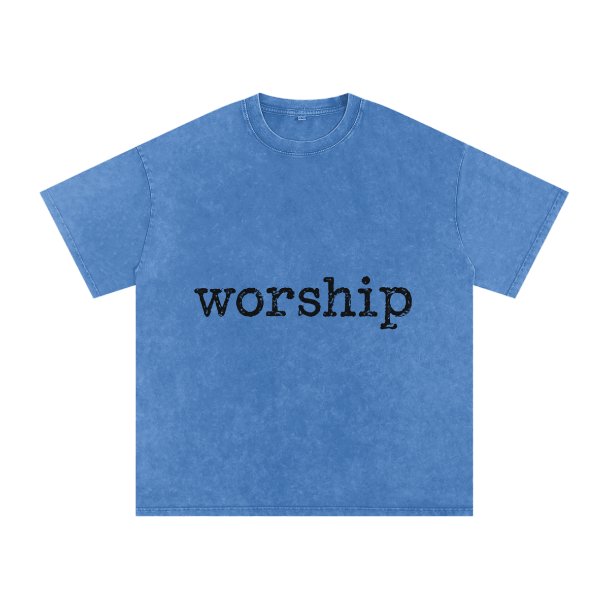 Snow Washed Oversized Cotton T-Shirt Worship