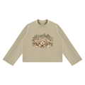 Unisex Mock Neck Raw Edge Boxy Sweatshirt