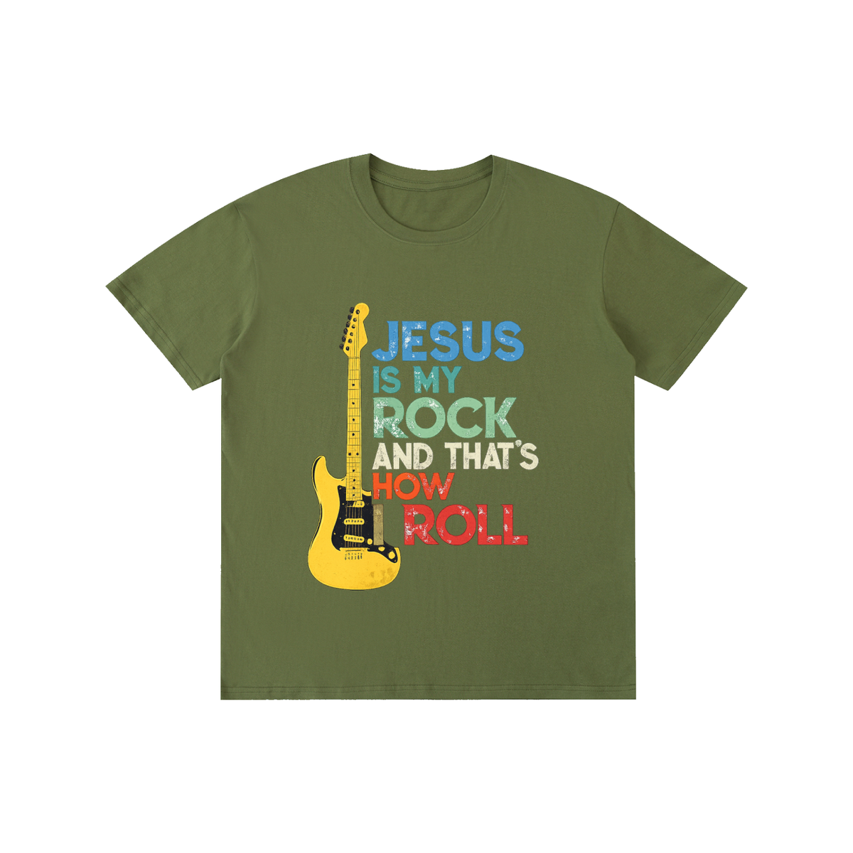 Pure Cotton Unisex T-Shirt Jesus is my rock and this is how I roll