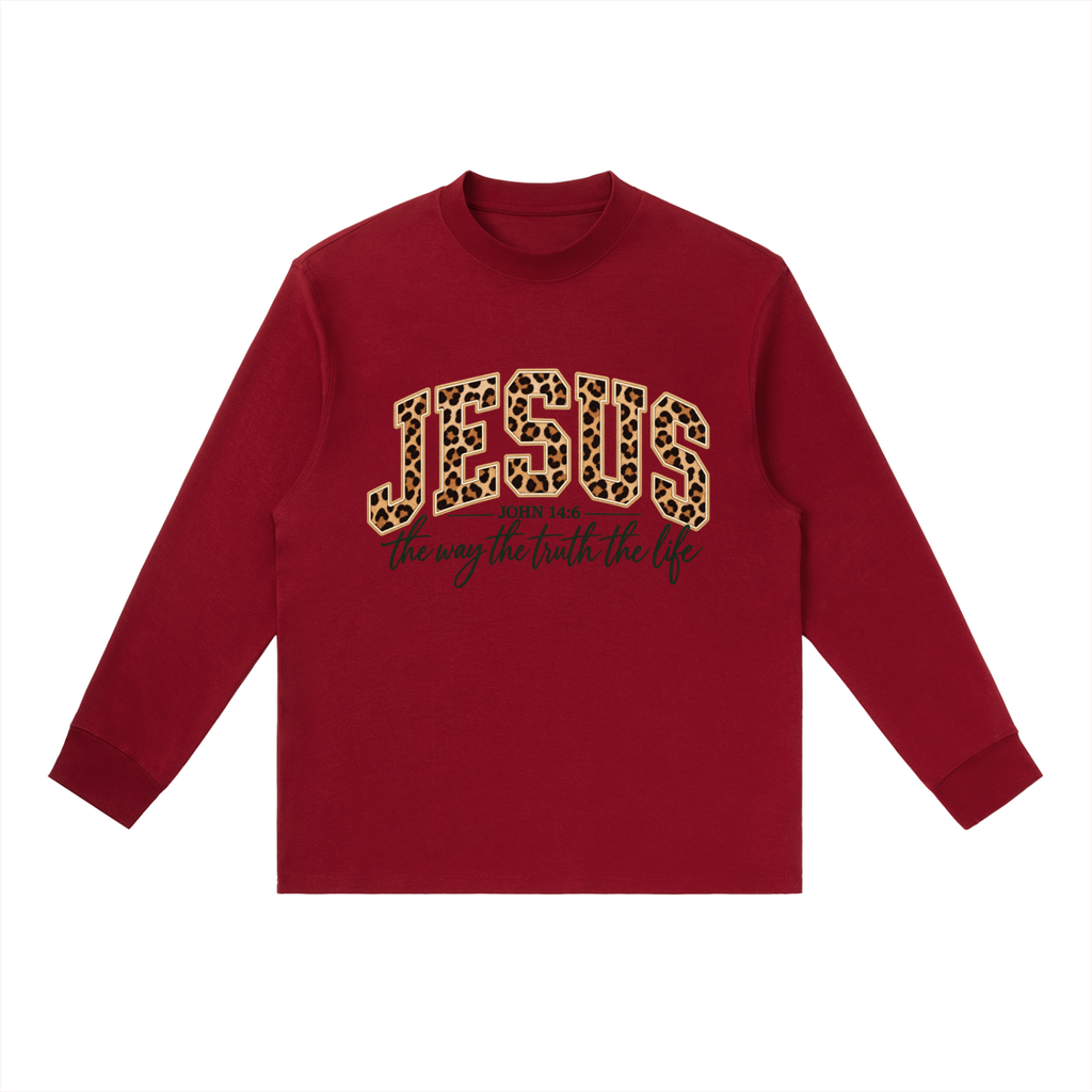 Essential Crewneck Long-Sleeve T-Shirt Jesus is the way,truth,life