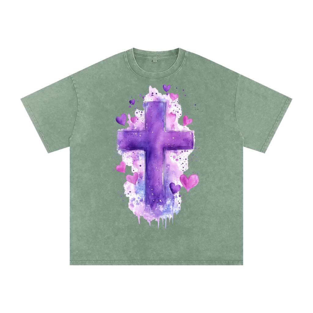 Snow Washed Oversized Cotton T-Shirt