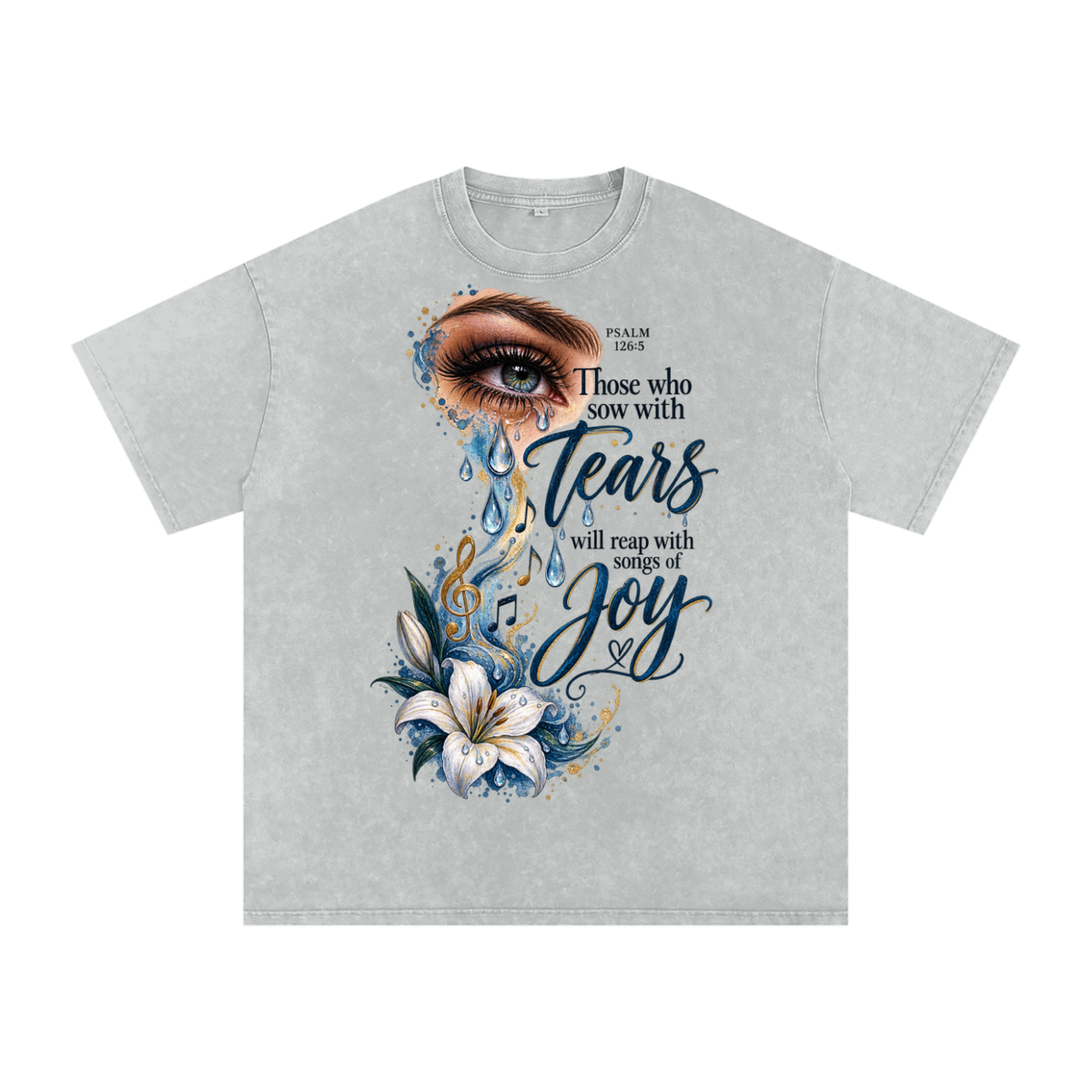 Snow Washed Oversized Cotton T-Shirt