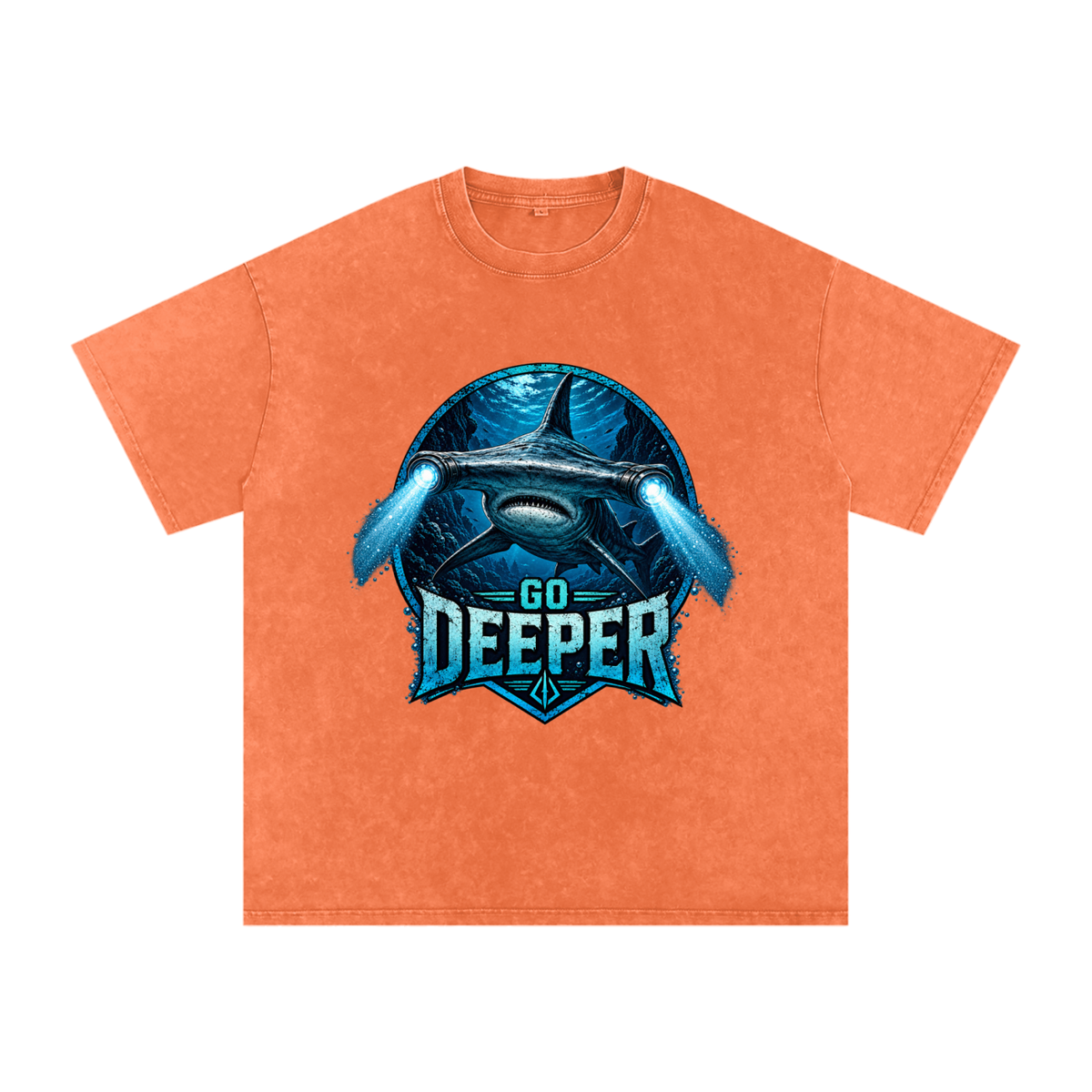 Snow Washed Oversized Cotton T-Shirt Go Deeper