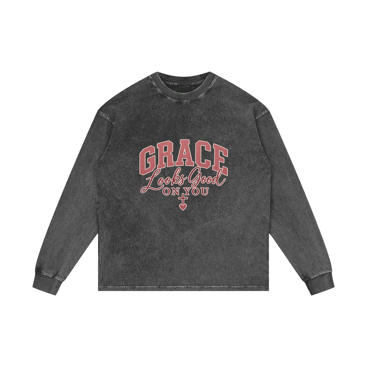Acid Wash Oversize Long Sleeve T-Shirt Grace looks good on you