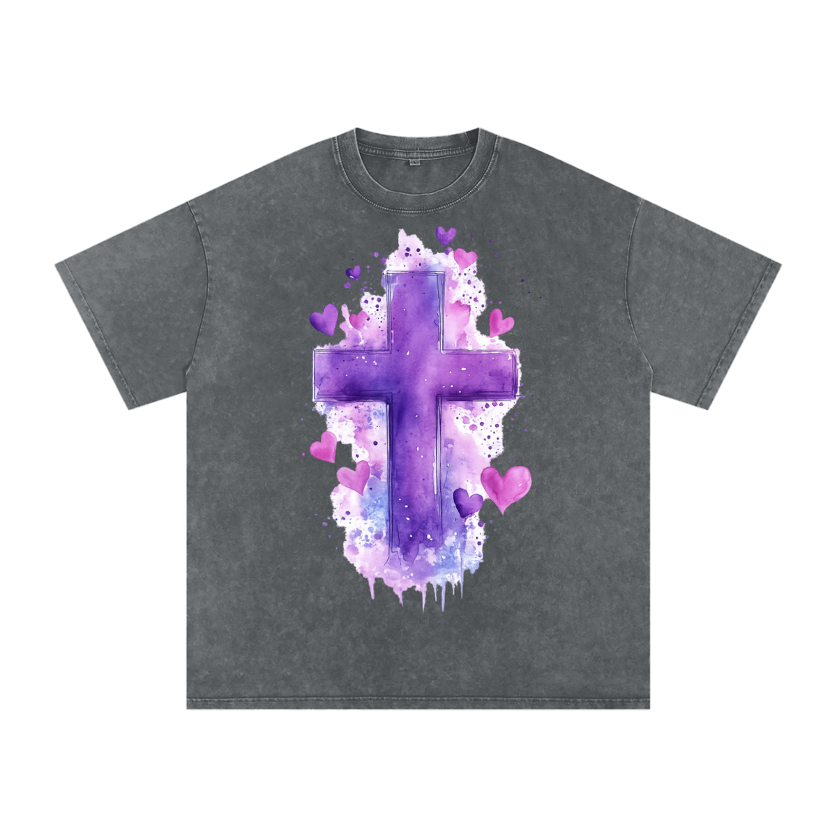 Snow Washed Oversized Cotton T-Shirt